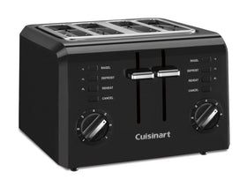 Cuisinart CPT-142BKP1 bagel toast focus shows wide slots for bagels and bread