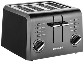 Cuisinart CPT-142BKP1 front view toaster showcases compact design with dual controls for small kitchens