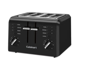 Cuisinart CPT-142BKP1 side view highlights slim profile and space-saving design