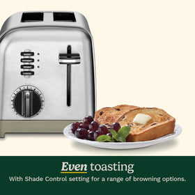 Cuisinart CPT-160 brushed stainless side view highlighting compact footprint