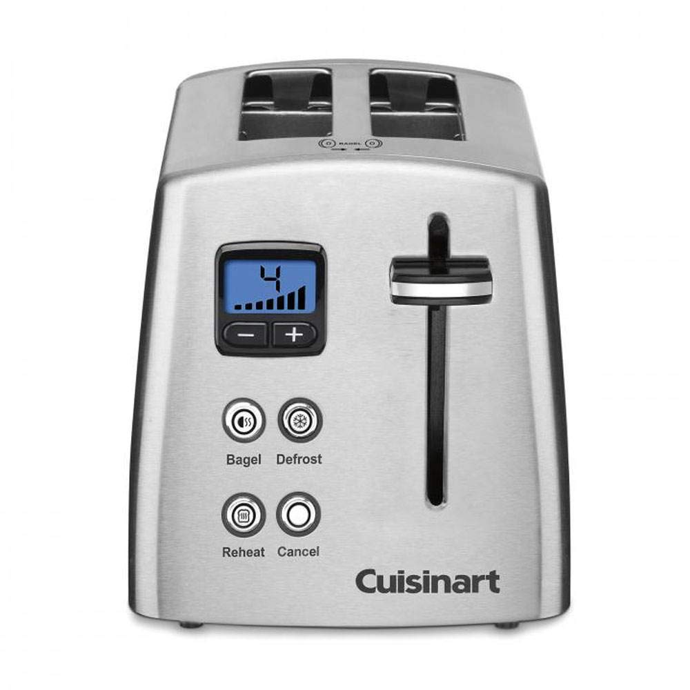 Cuisinart CPT-415P1 countdown toaster showing digital display for precise browning