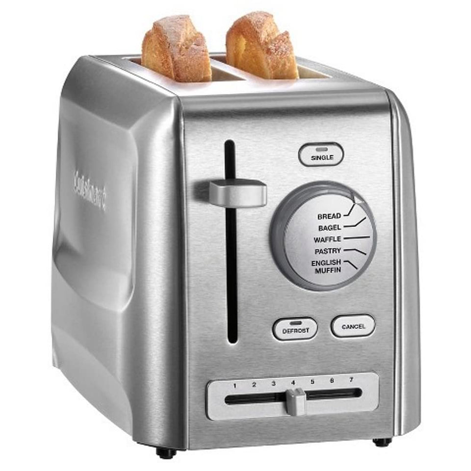 Cuisinart CPT-620P1 front view showing sleek stainless steel finish for precise browning.