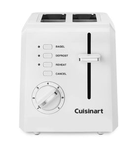 Cuisinart CPT-122 compact toaster side view showing space-saving design for small kitchens