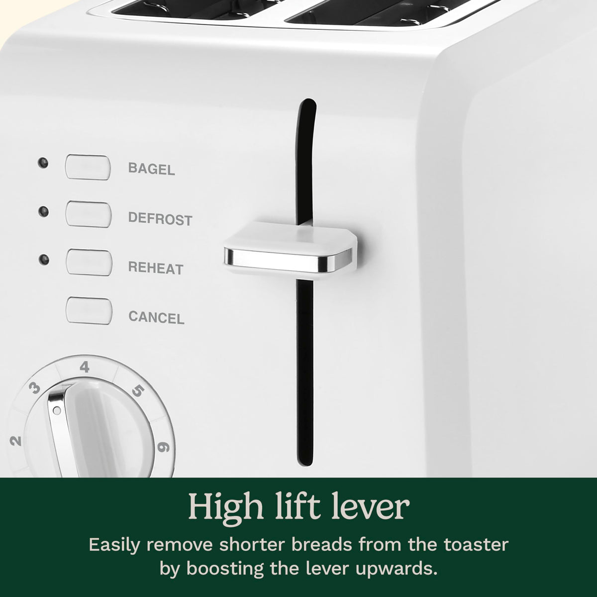 Cuisinart CPT-122 removable crumb tray for easy cleanup after toasting