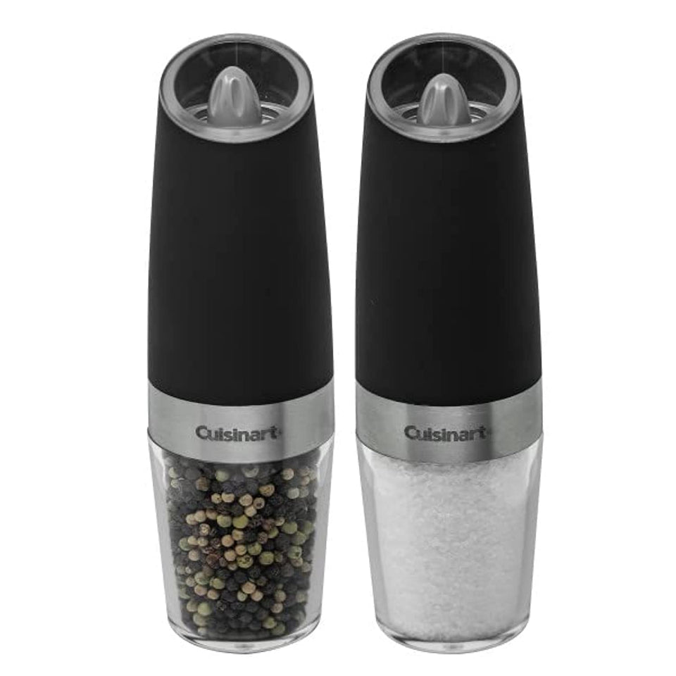 Cuisinart CSS-2424 gravity mill in use for effortless one-handed seasoning.