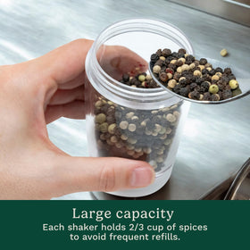 Cuisinart CSS-2424 one-handed operation simplifies seasoning during grilling.