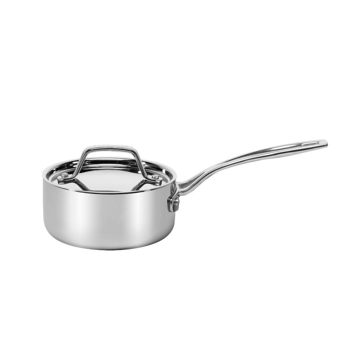 Cuisinart Custom Clad 1 Qt Saucepan with lid on delivers even heat for sauces
