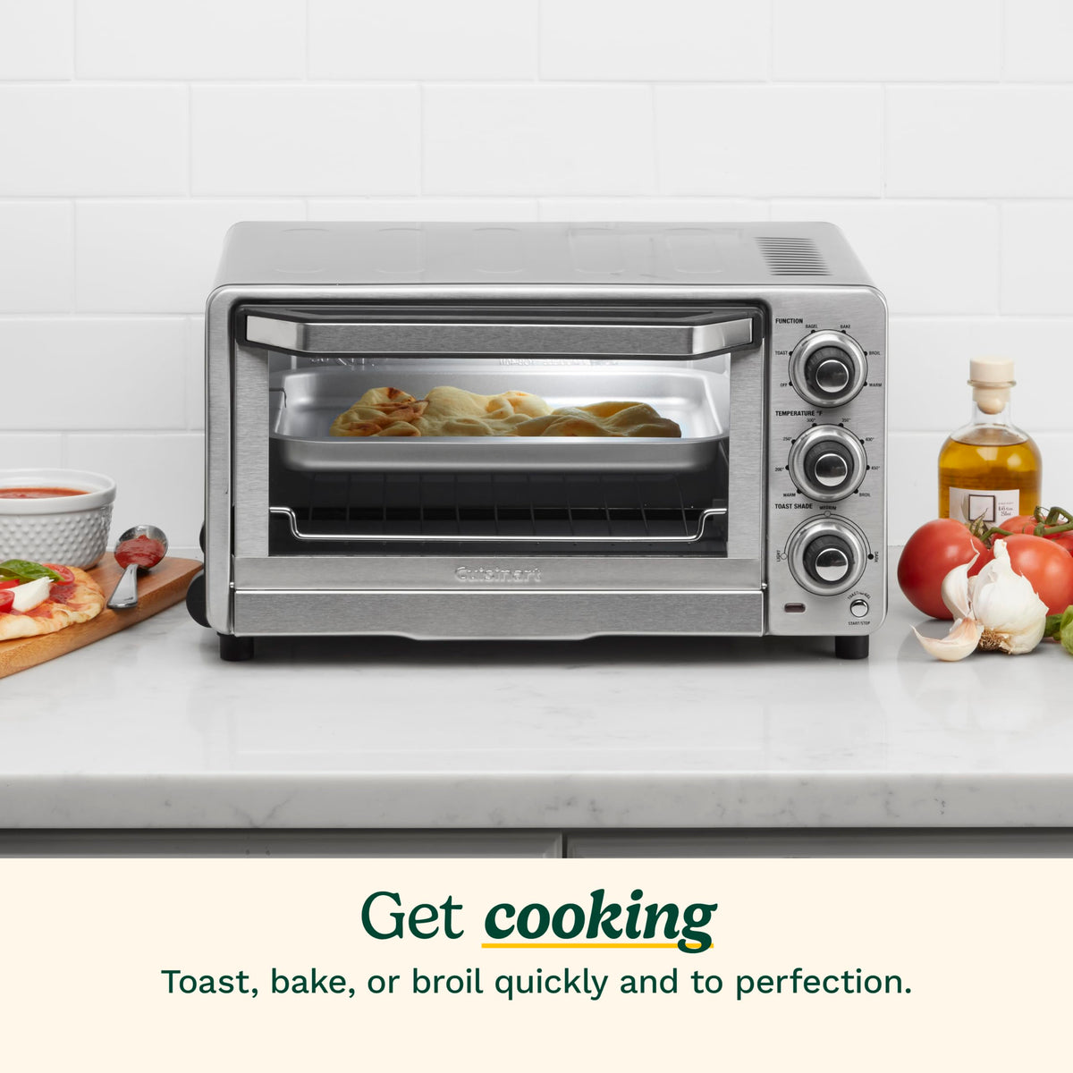 Cuisinart TOB-40N side panel view showing compact countertop design