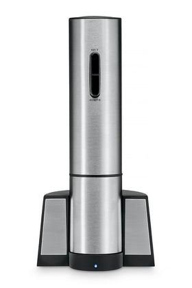 Cuisinart CWO-25 electric wine opener on charging base for cordless convenience