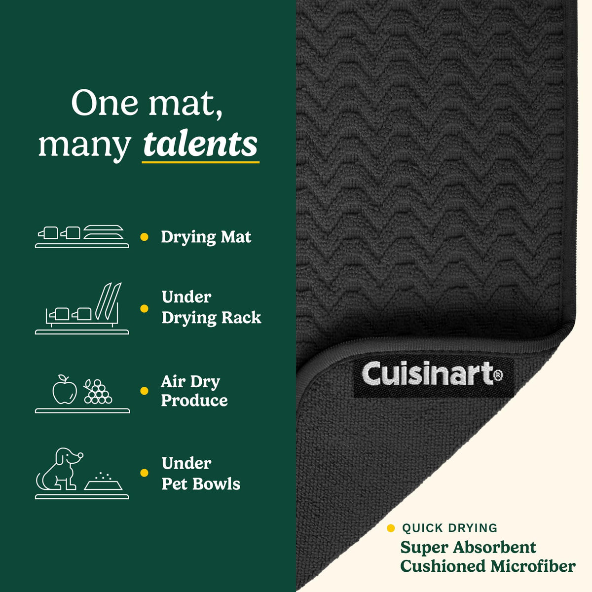 Two-pack Cuisinart drying mats ready for multiple areas in the kitchen.