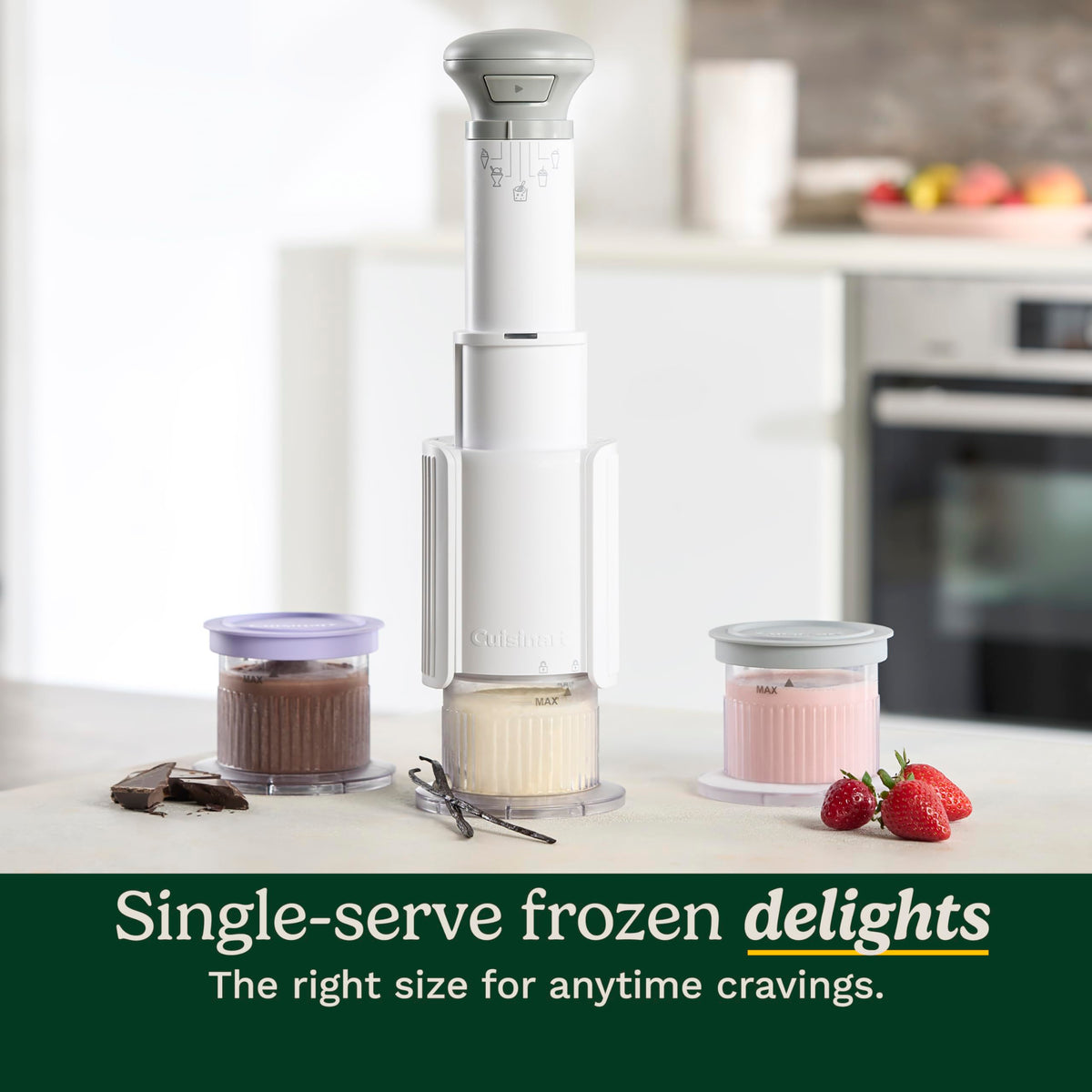 Cuisinart FastFreeze freeze wand in action speeds dessert ready time.