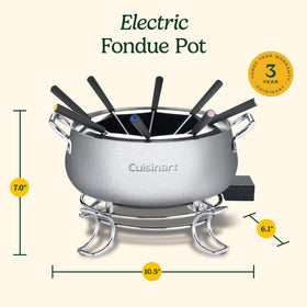 Cuisinart fondue pot is dishwasher-safe for quick cleanup after entertaining.