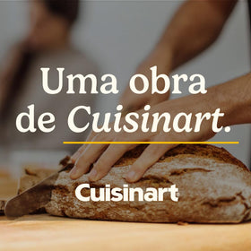 Cuisinart food mill in use with stainless steel body for sturdy prep.