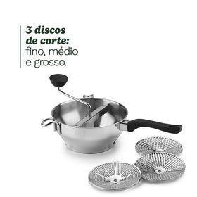 Cuisinart food mill with coarse disc for chunky mashed potatoes and applesauce.
