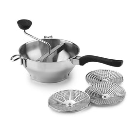 Cuisinart food mill with fine disc for silky purées and baby textures.