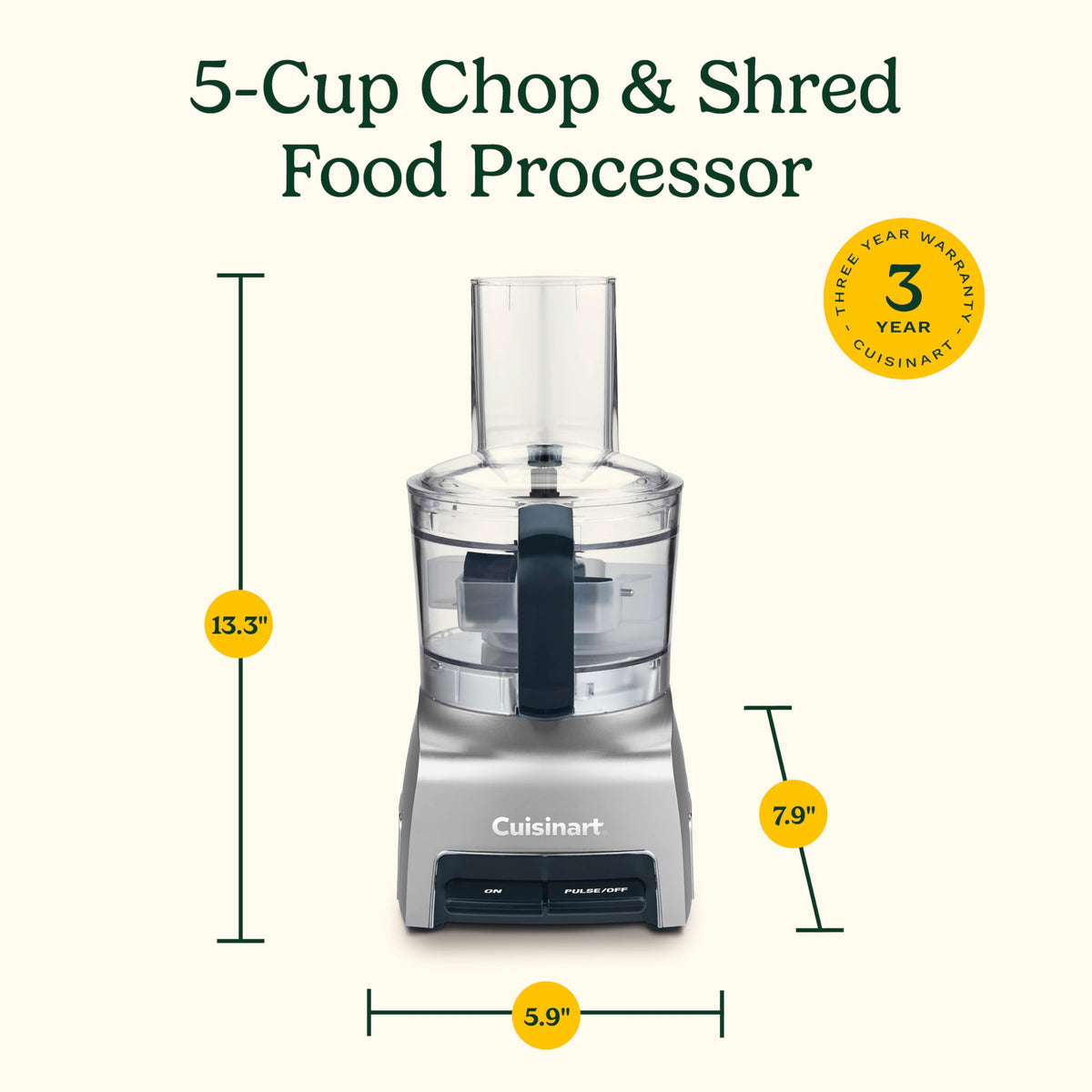 Cuisinart FP-5 storage-friendly design saves counter space
