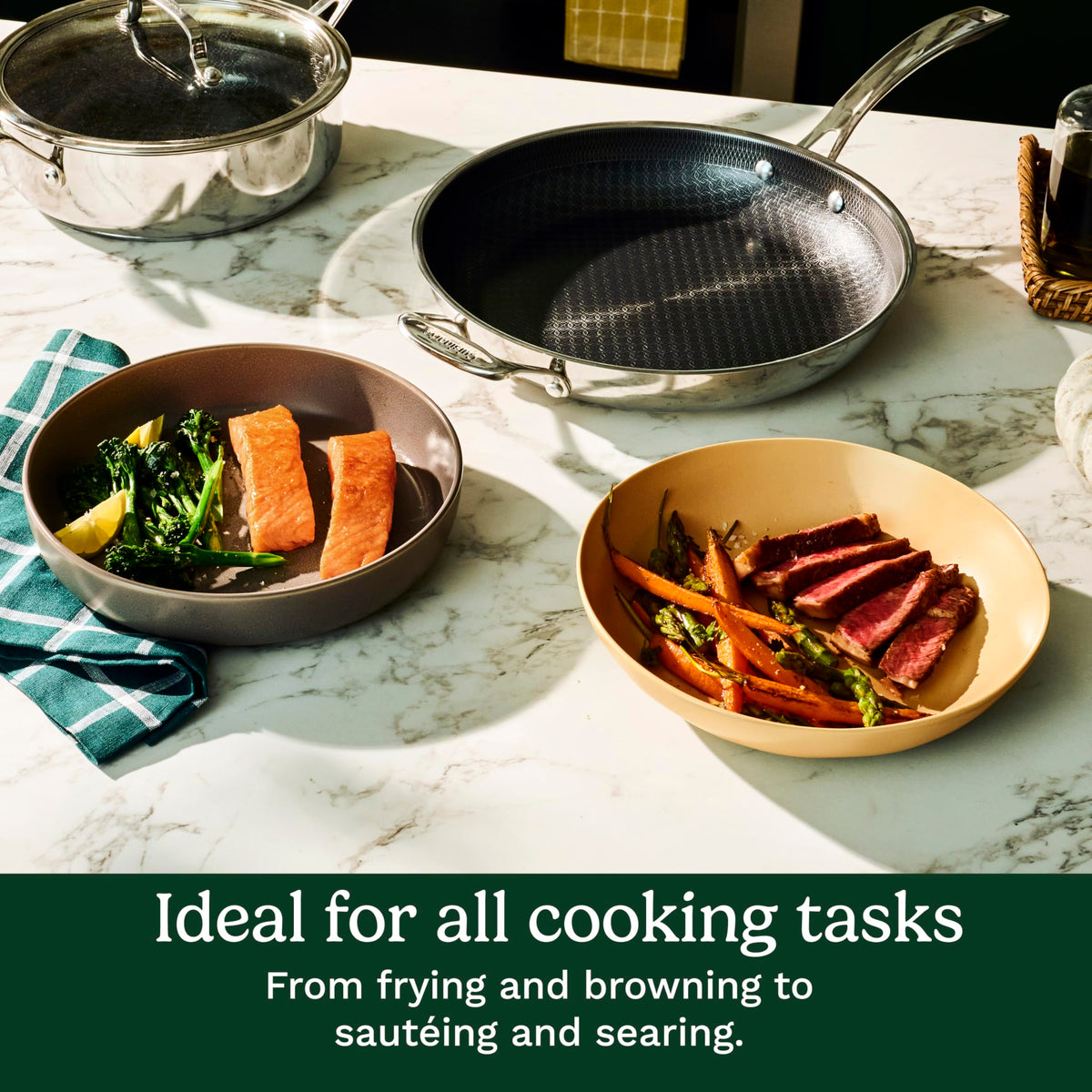 Cuisinart FusionPlus 12in skillet with lid suitable for large-batch browning.
