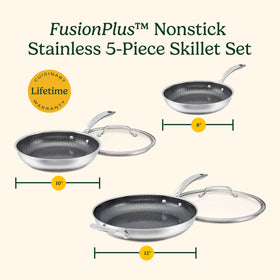 Cuisinart FusionPlus Purelysear ceramic surface delivers durable nonstick release.