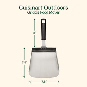 Cuisinart Griddle Food Mover stainless steel spatula ready for flipping on grills.