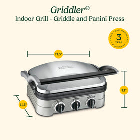 Cuisinart Griddler removable drip tray simplifies cleanup.