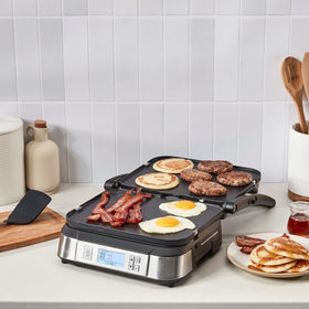 Cuisinart Griddler temperature control from 175 to 450 degrees enables precise cooking.