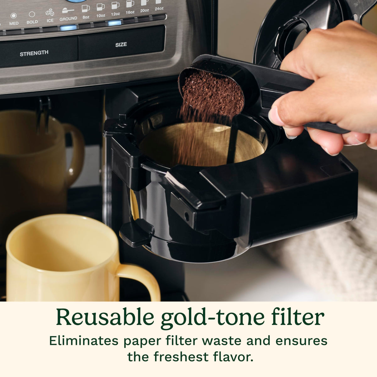 Cuisinart Grind & Brew DGB-30 58-ounce water reservoir for several servings.