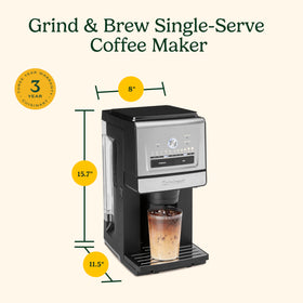Cuisinart Grind & Brew DGB-30 removable drip tray fits mugs and travel cups.