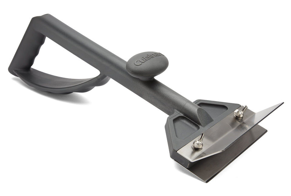 Cuisinart heavy-duty griddle scraper with 6-inch blade for quick burnt-on residue removal.