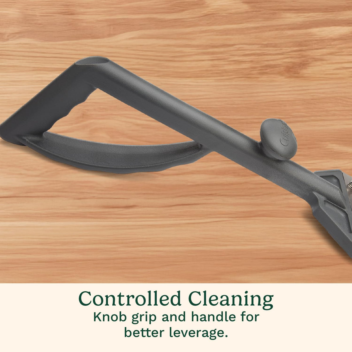 Cuisinart heavy-duty griddle scraper featuring ergonomic handle for comfortable extended use.