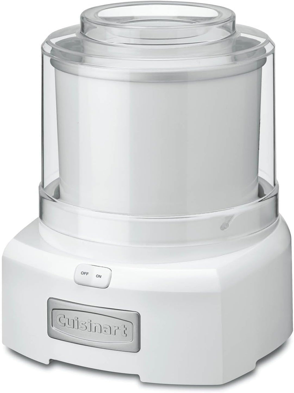 Cuisinart ice cream maker freezer bowl maintains cold temps for fast churns.