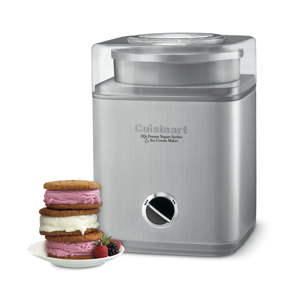 Cuisinart ICE30BCP1 in brushed stainless steel, stylish for modern kitchens and fast dessert prep