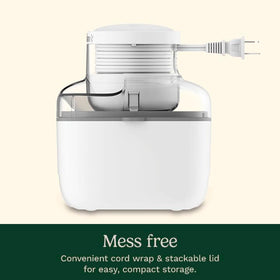 Cuisinart ice cream maker lid and paddle dishwasher safe for easy cleaning.