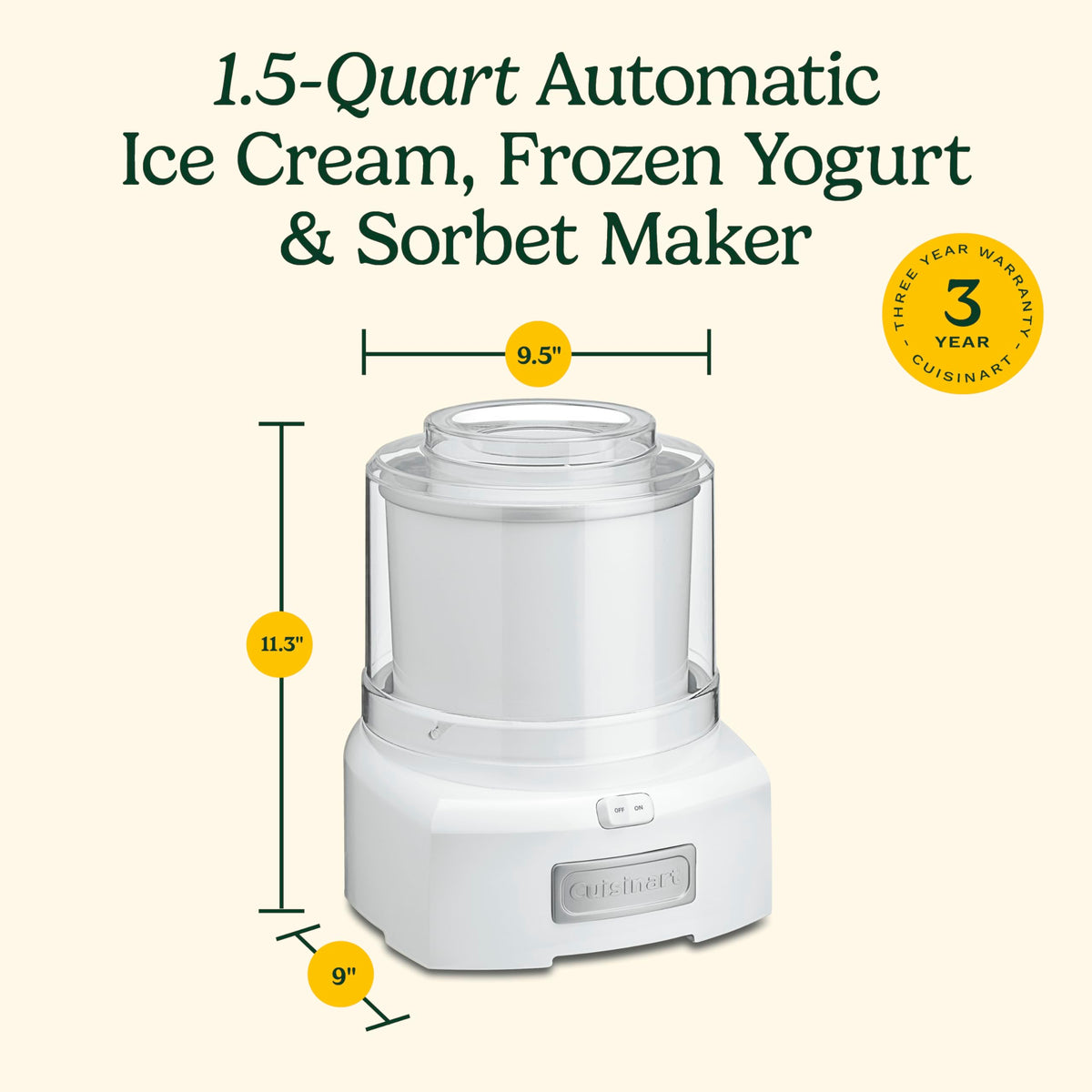 Cuisinart ice cream maker paddle close-up highlighting design