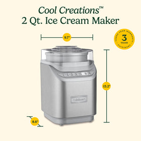 Cuisinart ice cream maker yields creamy desserts to enjoy.