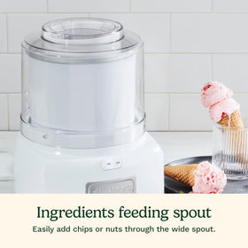 Cuisinart ice cream maker transparent lid lets you watch the mix.
