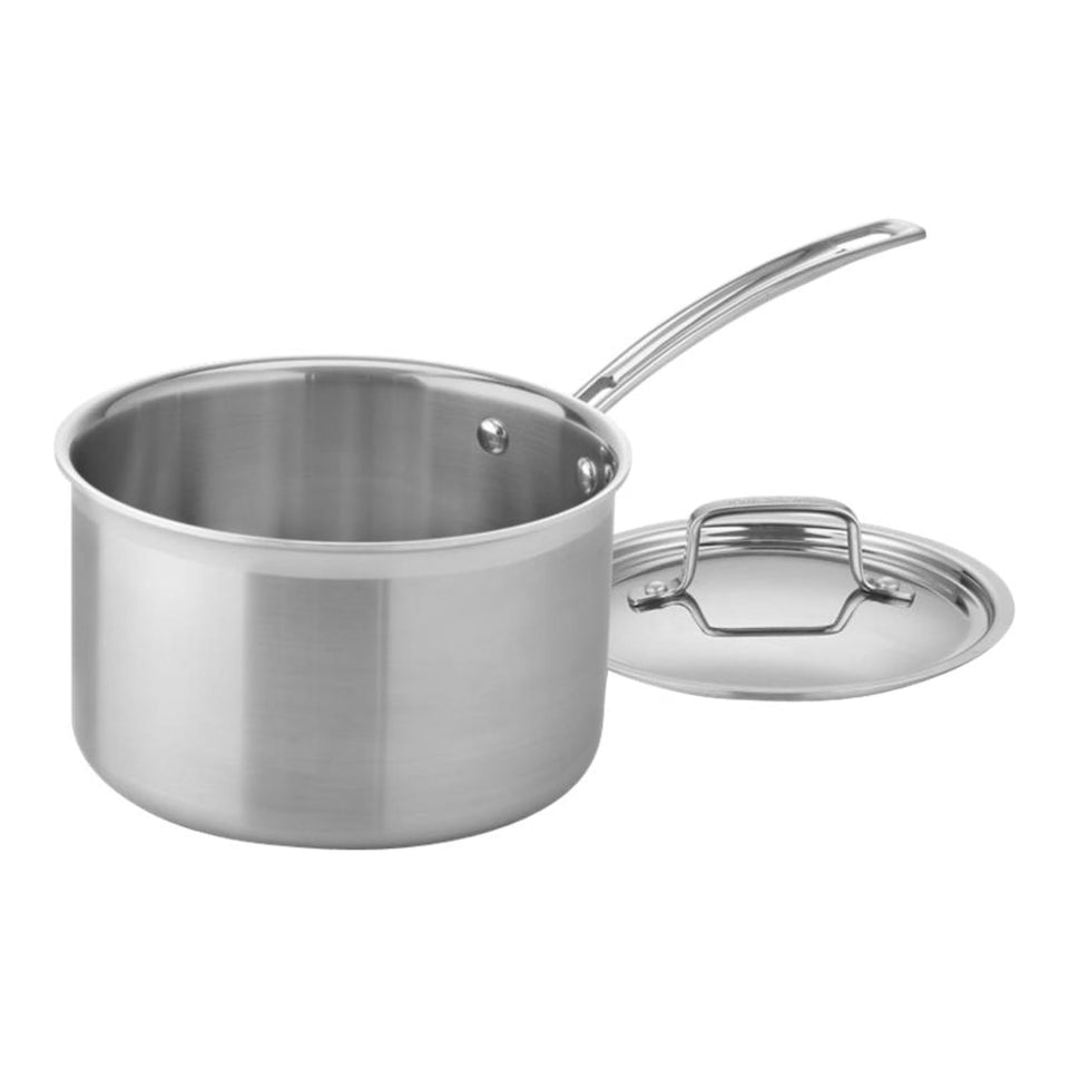 Cuisinart MCP194-20N triple-ply skillet top view highlighting even heat capability.