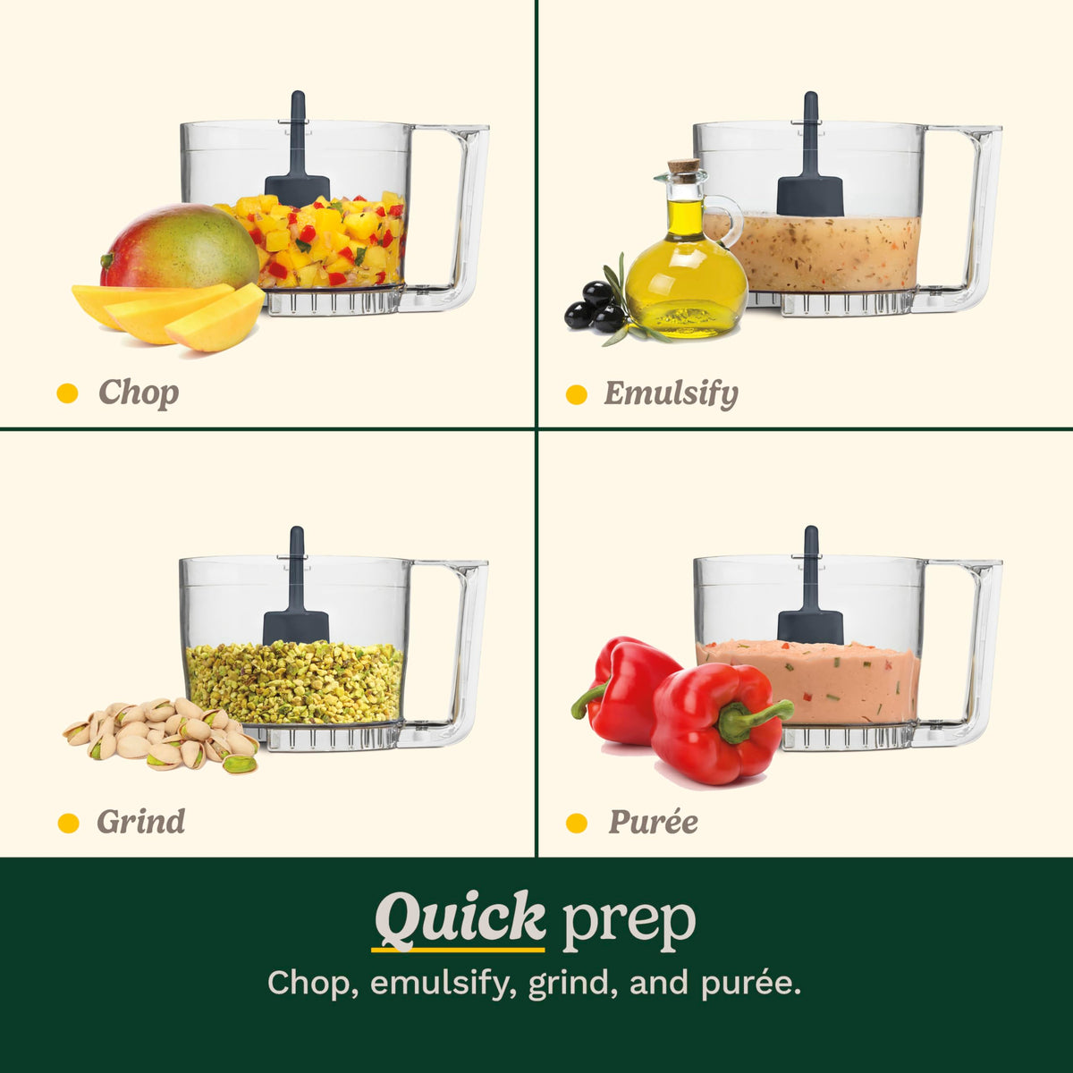 Compact control panel on the Cuisinart Mini-Prep Plus