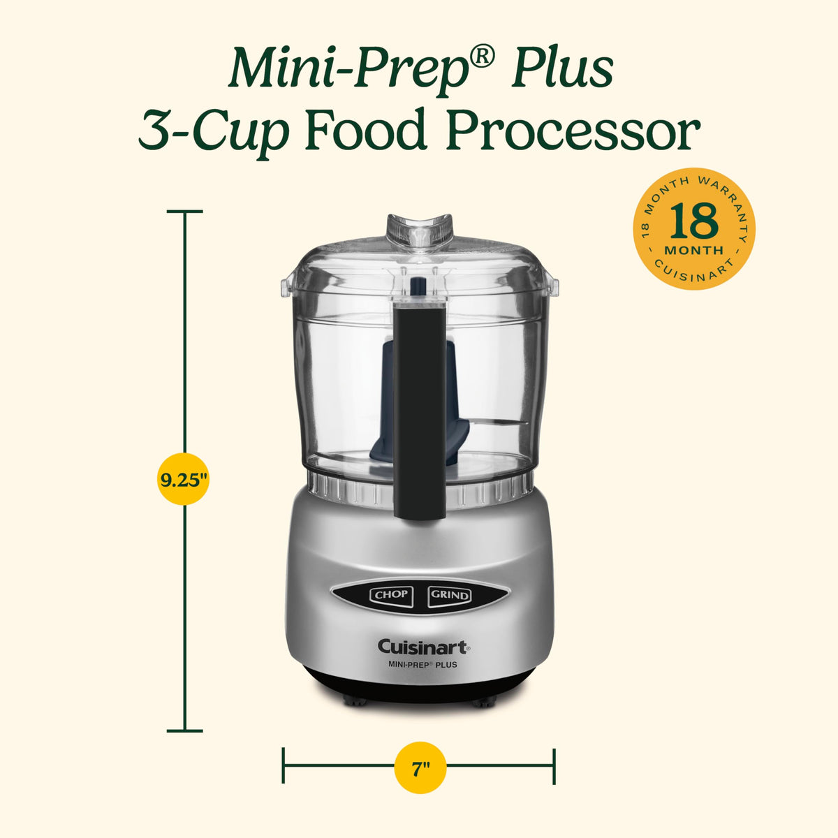 Dishwasher-safe bowl and lid of the Mini-Prep Plus for easy cleanup