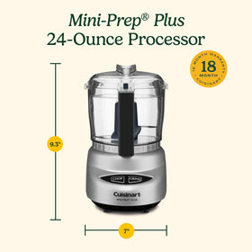 Cuisinart Mini-Prep Plus instruction recipe booklet included for quick ideas.