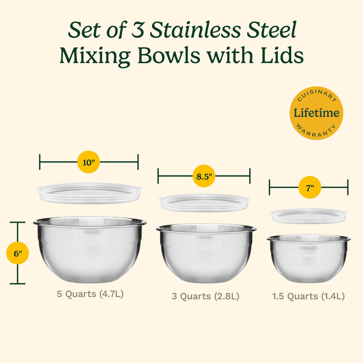 Cuisinart stainless steel bowls dishwasher safe for easy cleanup