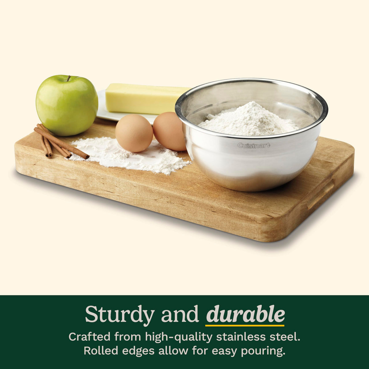 Cuisinart mixing bowls nest to save space when stored