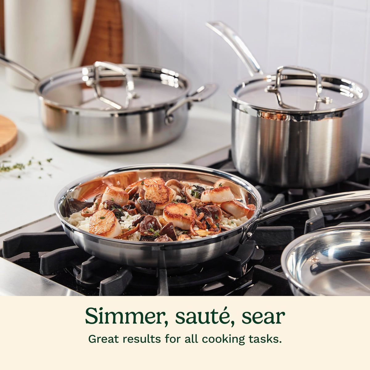 Cuisinart MultiClad Pro 1.5-quart saucepan with lid for precise simmering