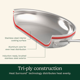 Cuisinart MultiClad Pro 3.5-quart sauté pan with helper handle for controlled searing