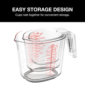 Cuisinart 4-cup measuring cup stacked for nesting storage convenience