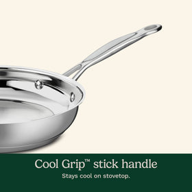 Cuisinart open skillet with cool grip handles offers safe, comfortable handling.