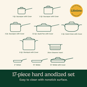 Cuisinart oven-safe cookware up to 500°F with glass lids.