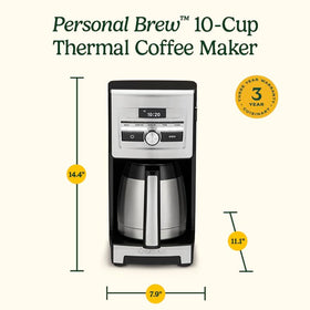 Cuisinart Personal Brew 10-Cup 52-ounce reservoir image enables extended brewing