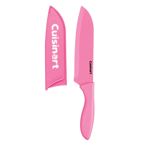 Cuisinart Pink 8in slicing knife sharp blade for even slices.