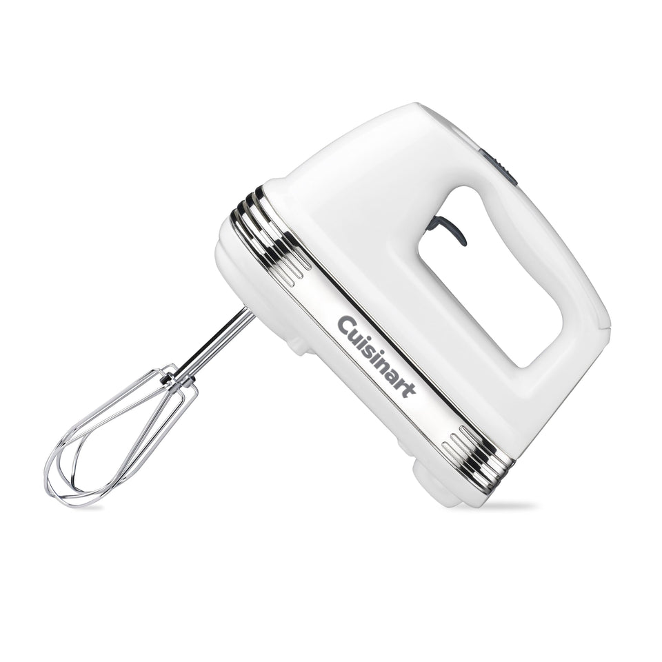 Cuisinart Power Advantage hand mixer front view showing compact design for storage and handling