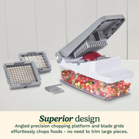 Cuisinart PrepExpress large blade grid in action for efficient big chops.